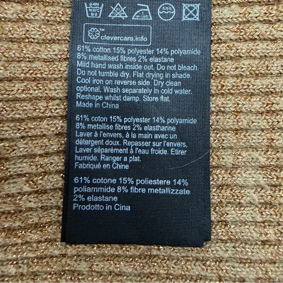 All Saints Lexi Ribbed Halter Midi Dress Praline Metallic Gold - Picture 15 of 15